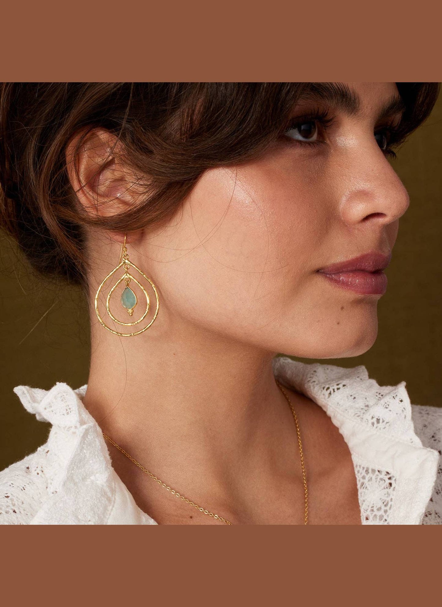 Saskia Earrings Aqua Chalcedony