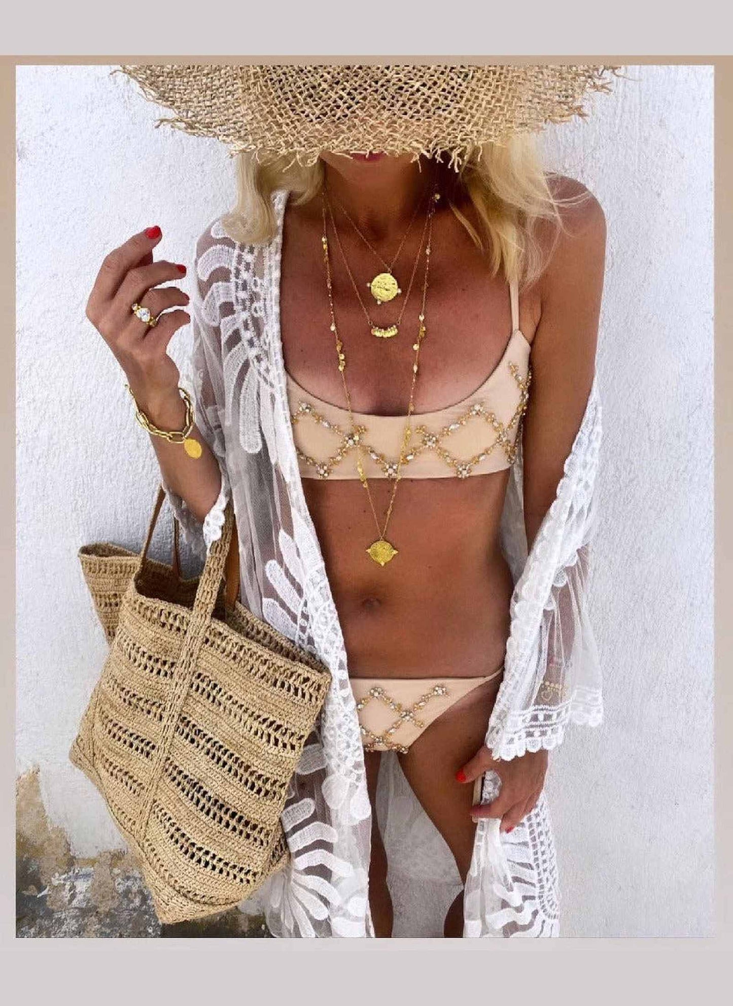 Santorini Long Gold Necklace