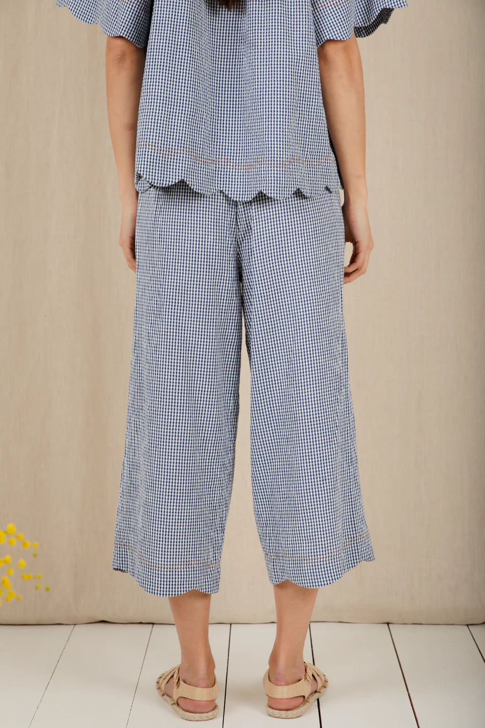 Aide Trouser - Navy Gingham