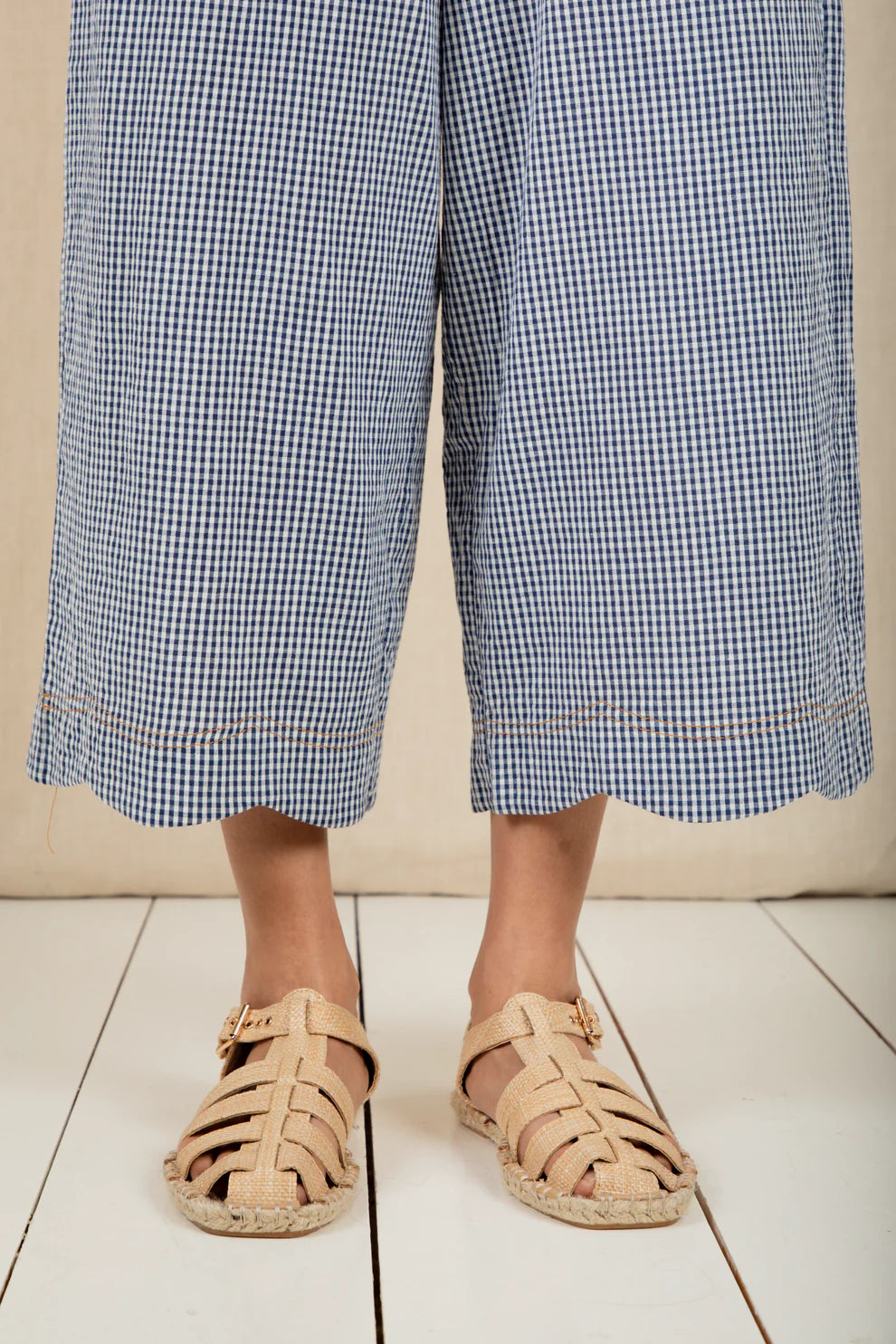 Aide Trouser - Navy Gingham