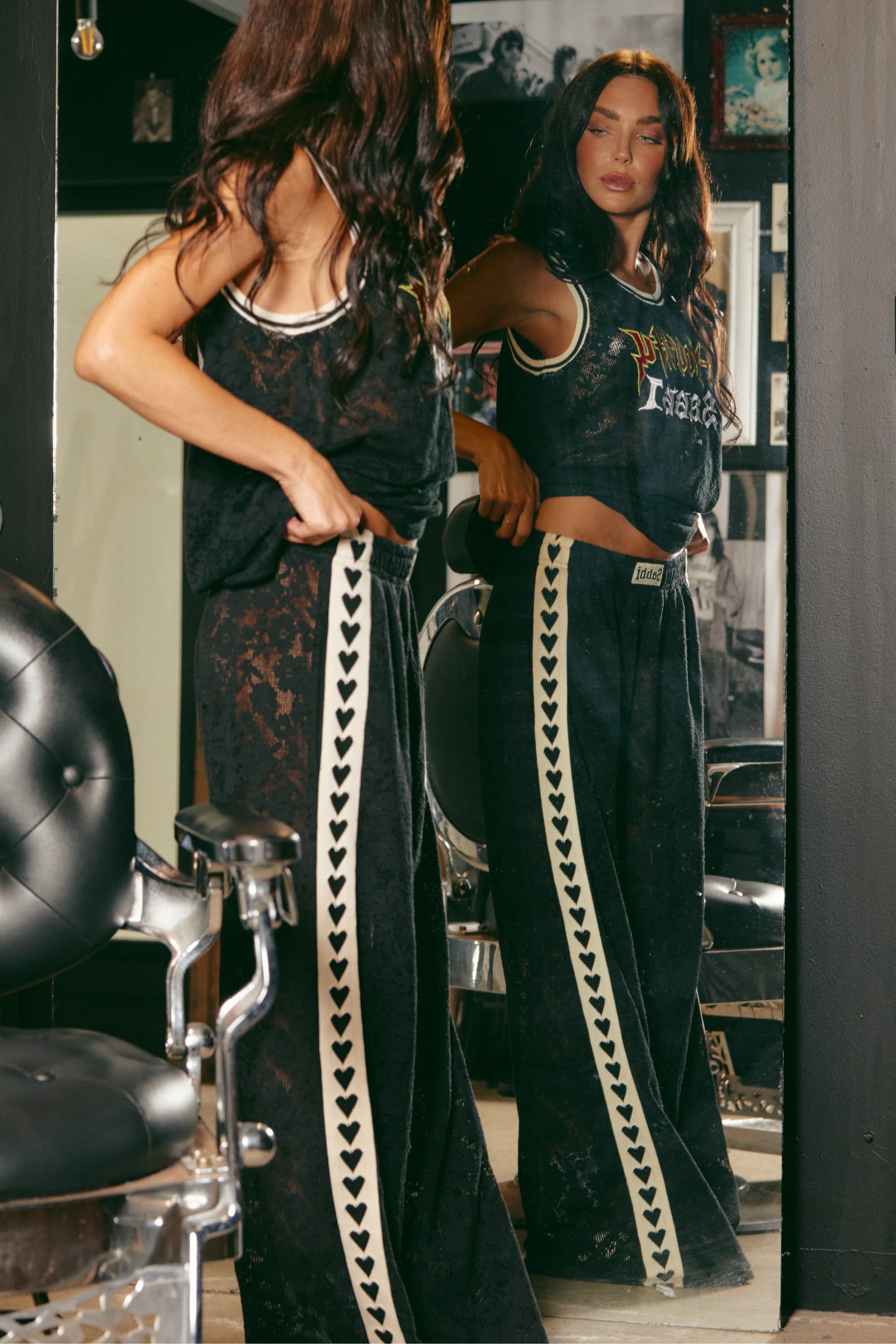 Sabbi The Raving Hearts Pants Lace - Black