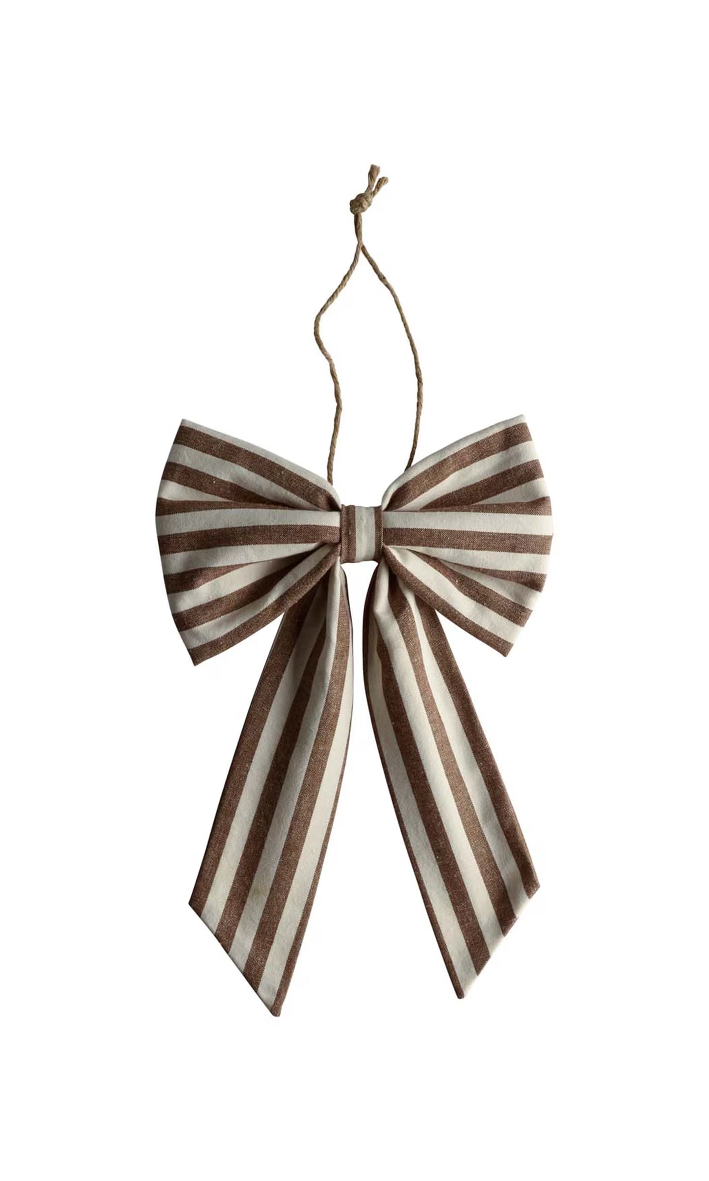 Small Christmas Bow - White & Brown
