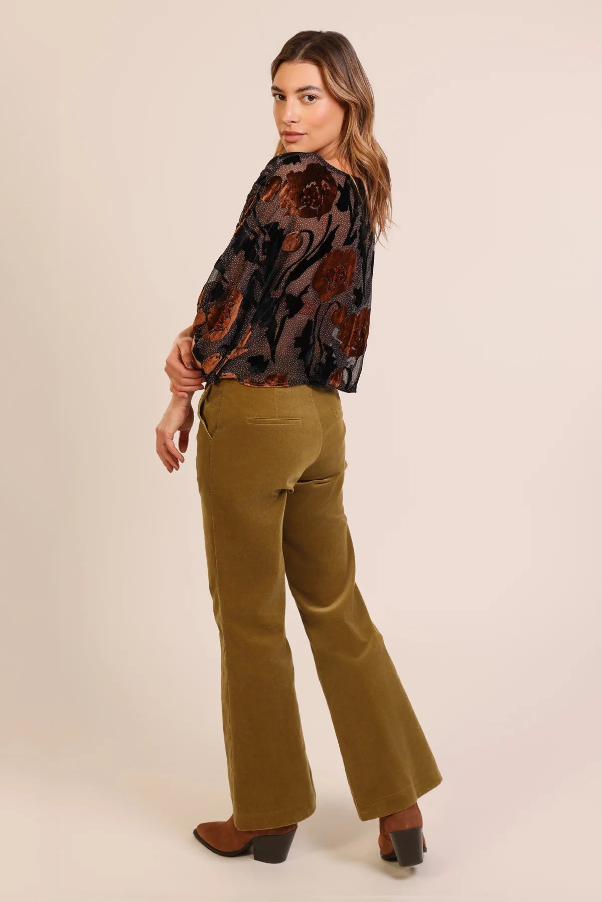 Burnout Bloom Blouse - Black