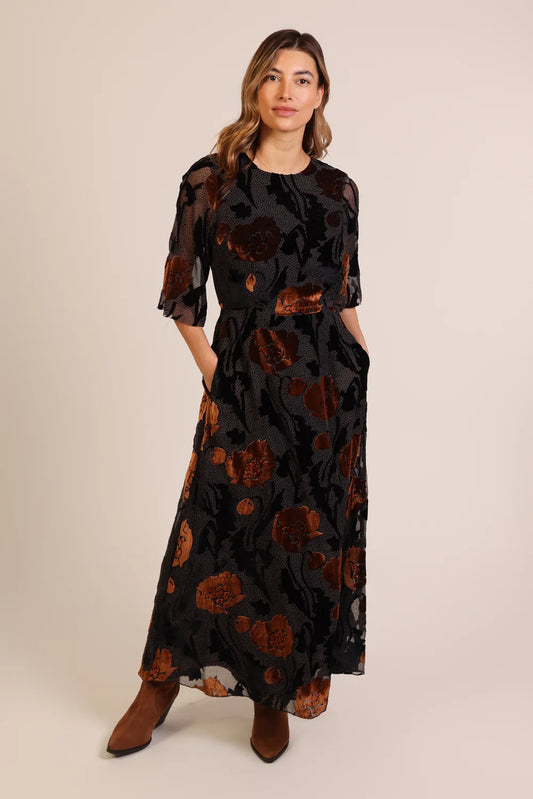 Burnout Millie Dress - Black