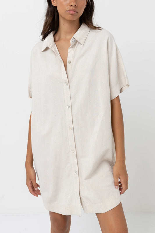 Classic Shirt Dress - Oat