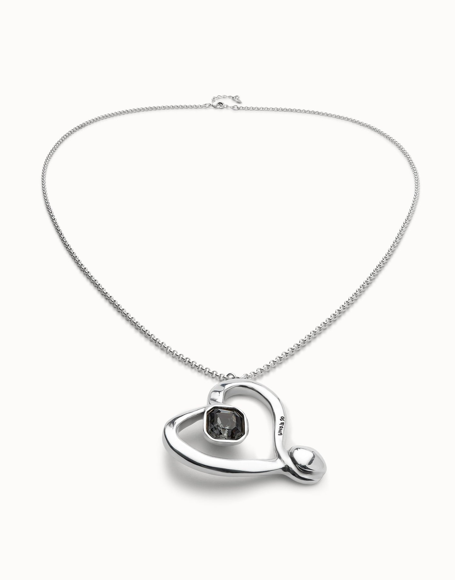 Long Chain Pendant Necklace with a Large Heart