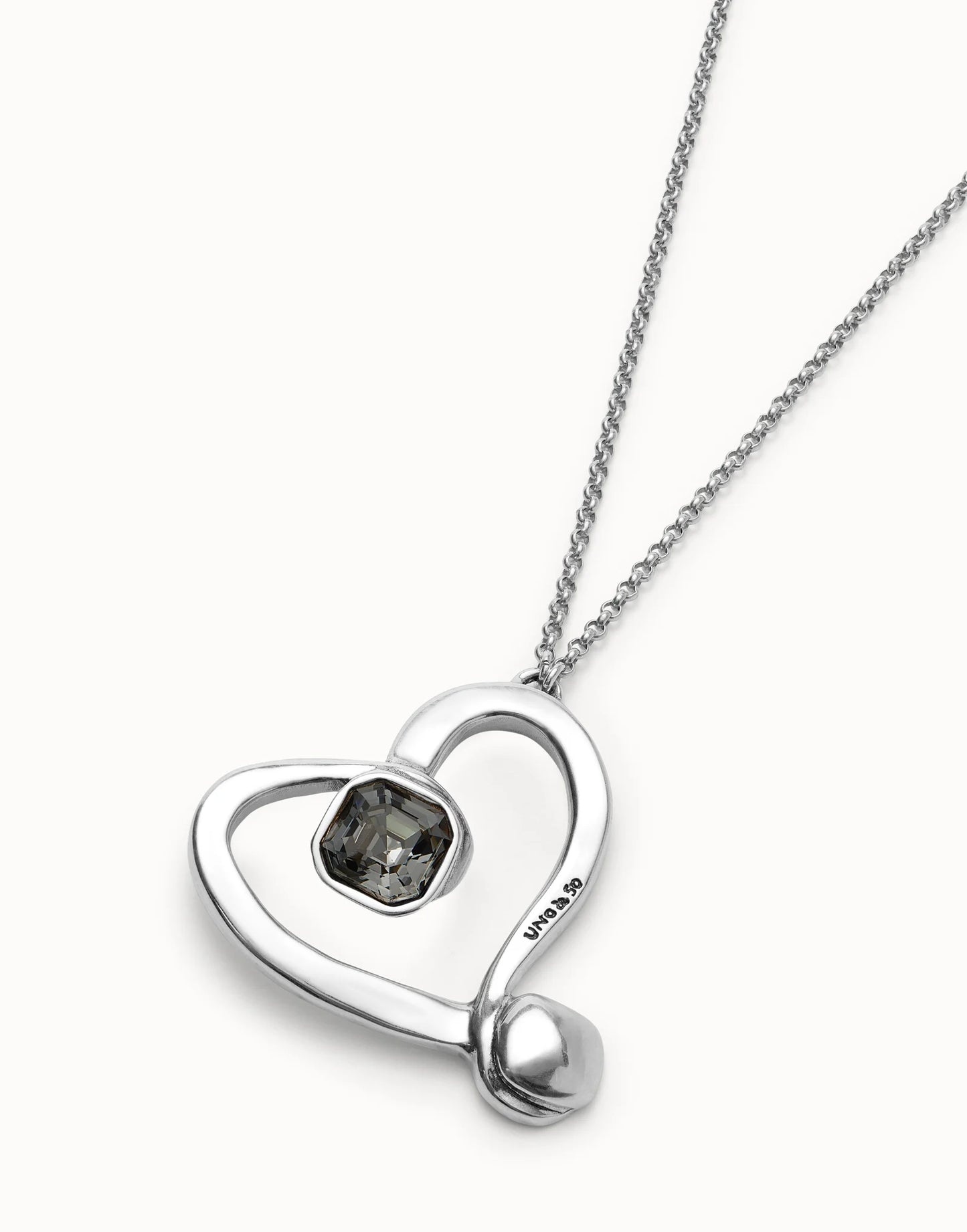 Long Chain Pendant Necklace with a Large Heart