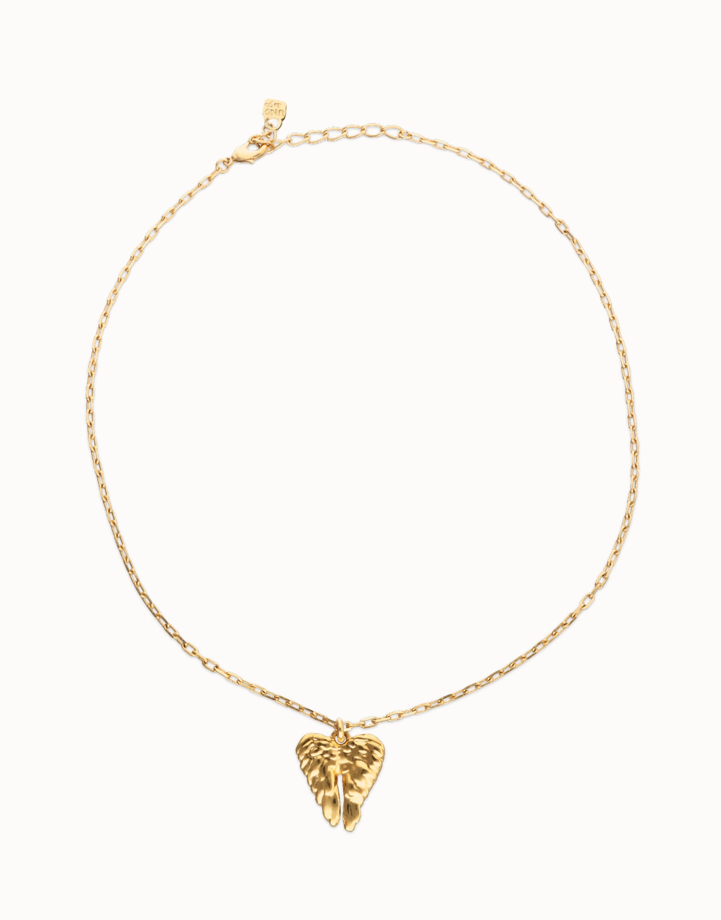 Short Necklace With Wing Detail - Gold
