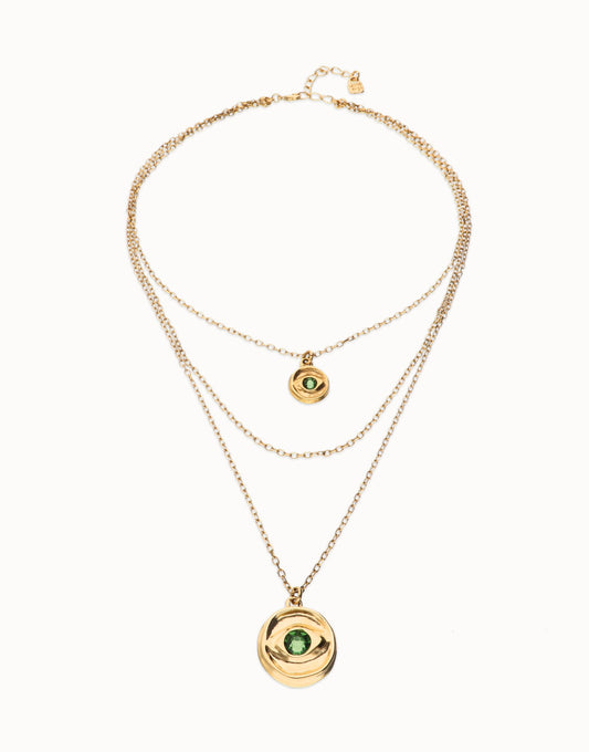 Multi Strand Chain Necklace with an Eye