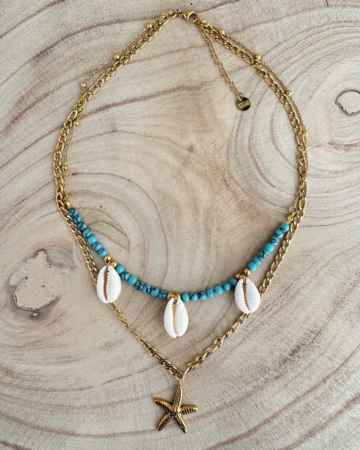 The Cali Shell Gold Plated Waterproof Necklace