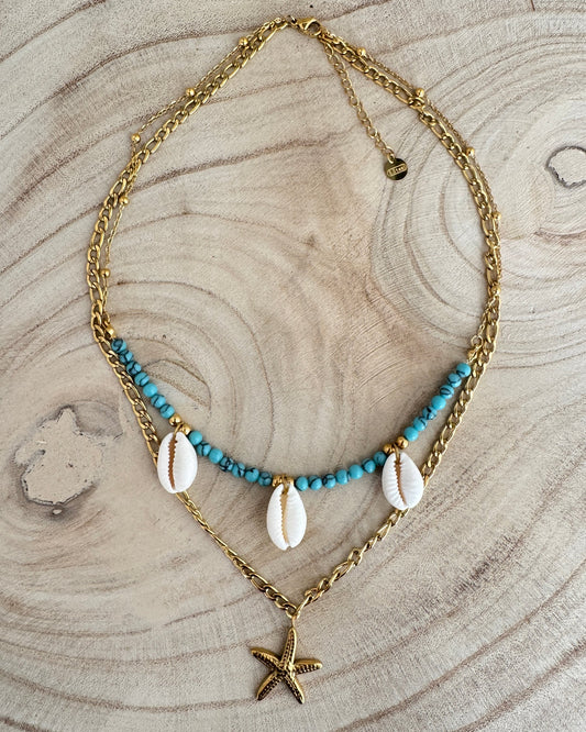 The Cali Shell Gold Plated Waterproof Necklace