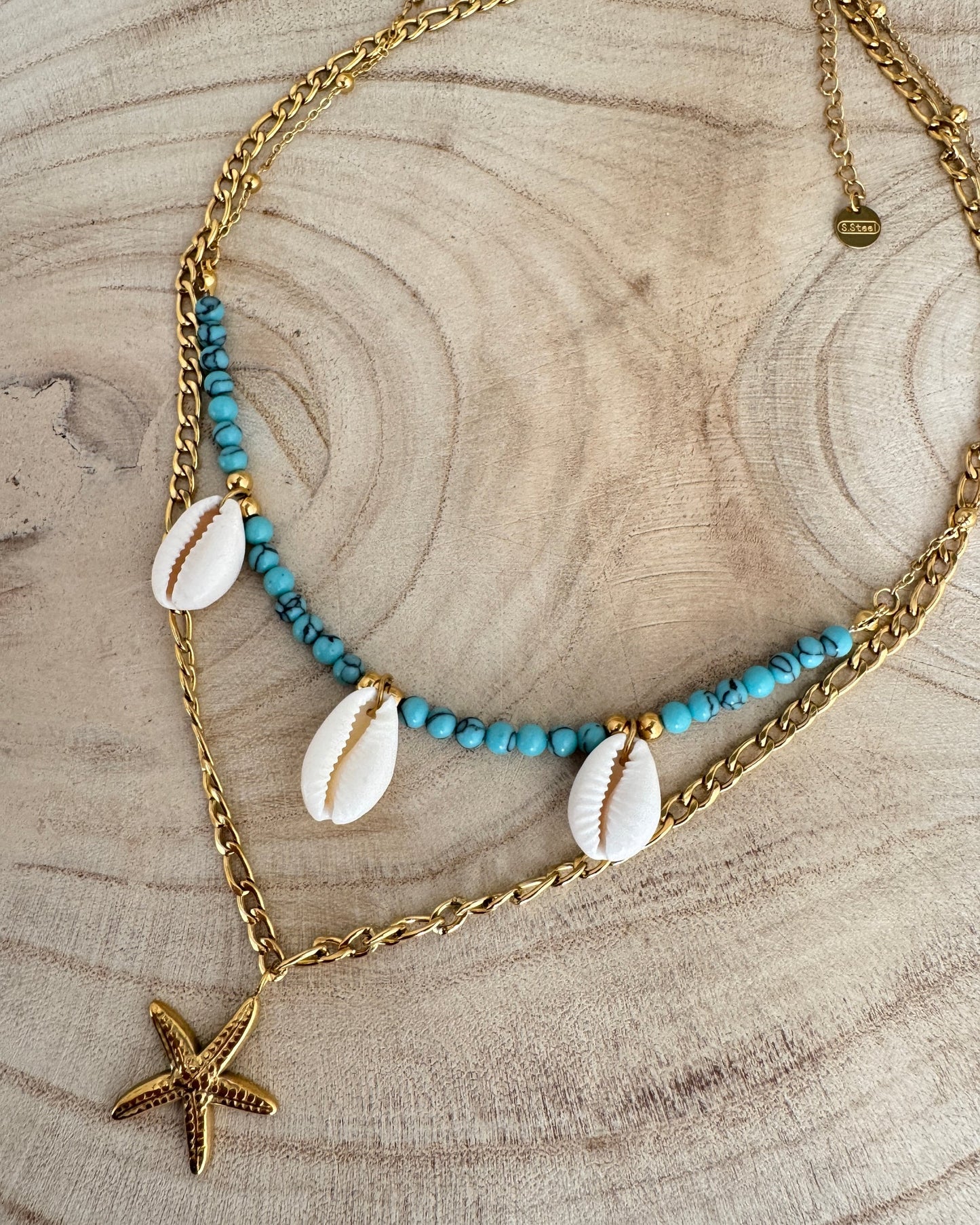 The Cali Shell Gold Plated Waterproof Necklace