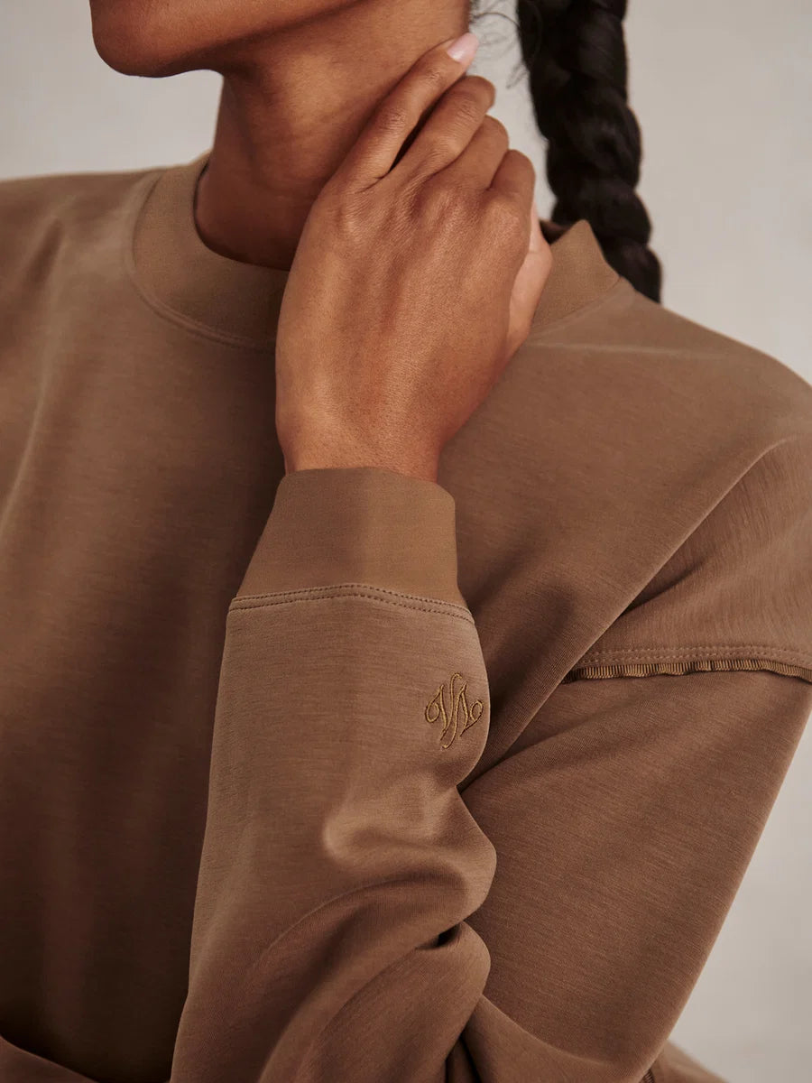 Coralie Crew-Neck Sweat - Teak Olive