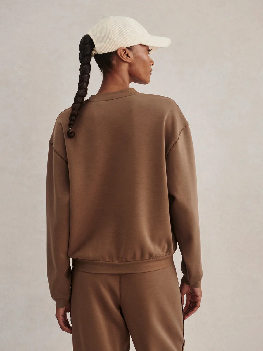 Coralie Crew-Neck Sweat - Teak Olive