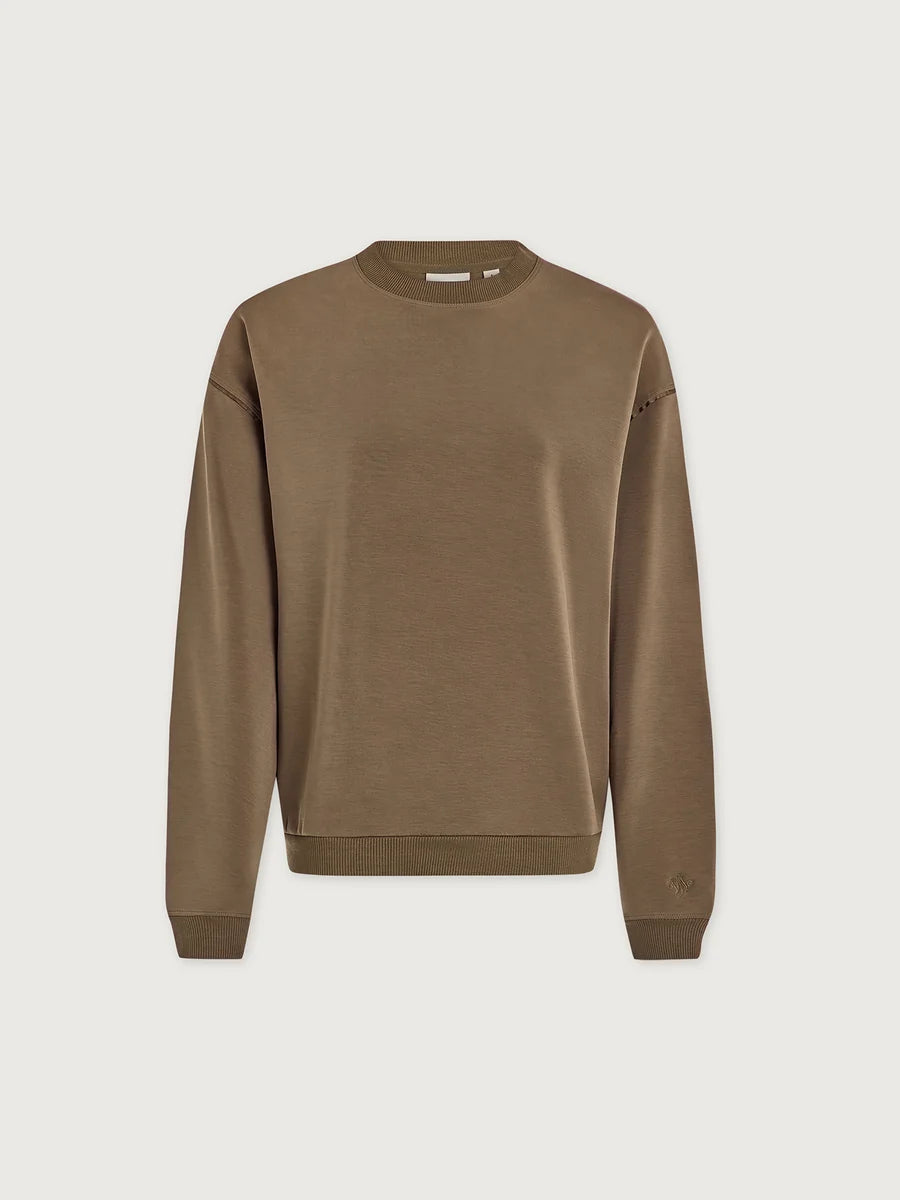 Coralie Crew-Neck Sweat - Teak Olive
