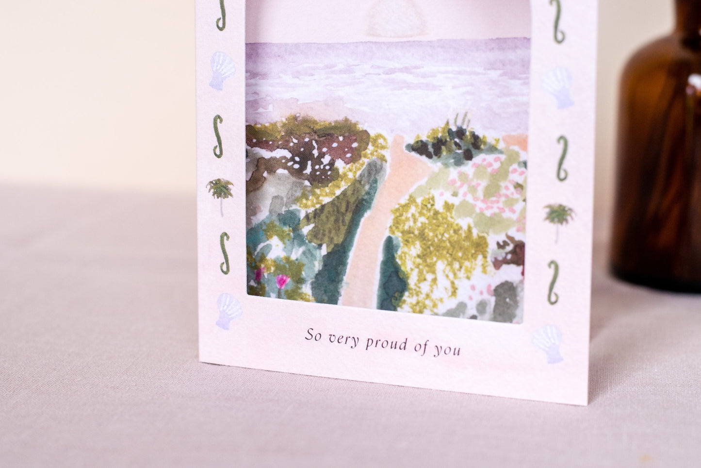 'Proud of you' Beach Arch Window Congratulations Card