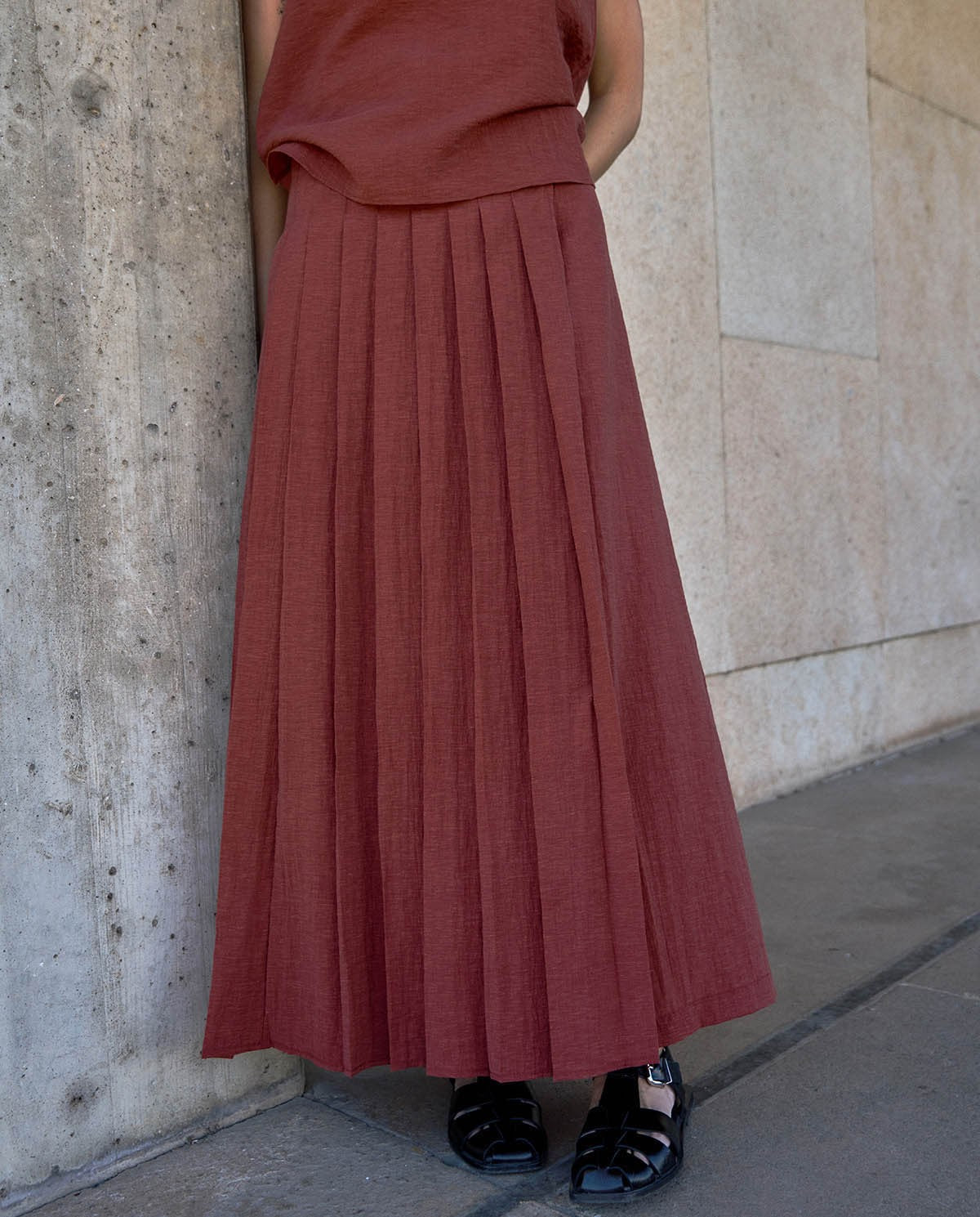 Double Layer Midi Skirt