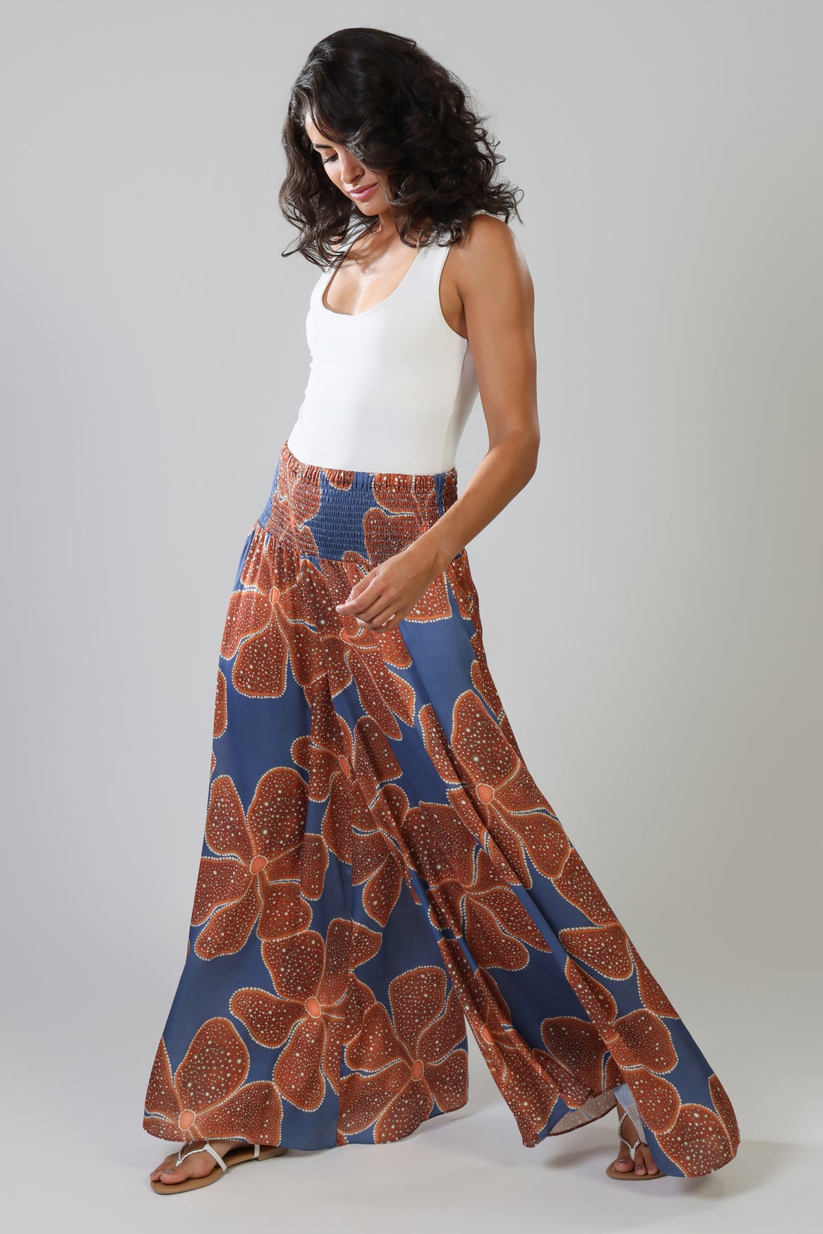 Full Bloom Aurora Wide Leg Trousers - BLUE