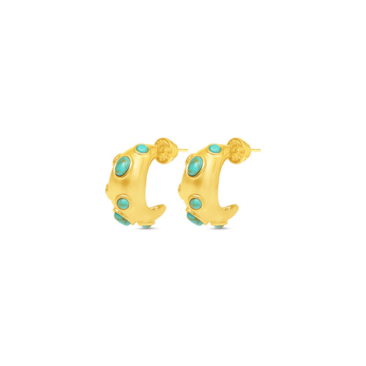 A Slice Of The Moon Hoops- Turquoise