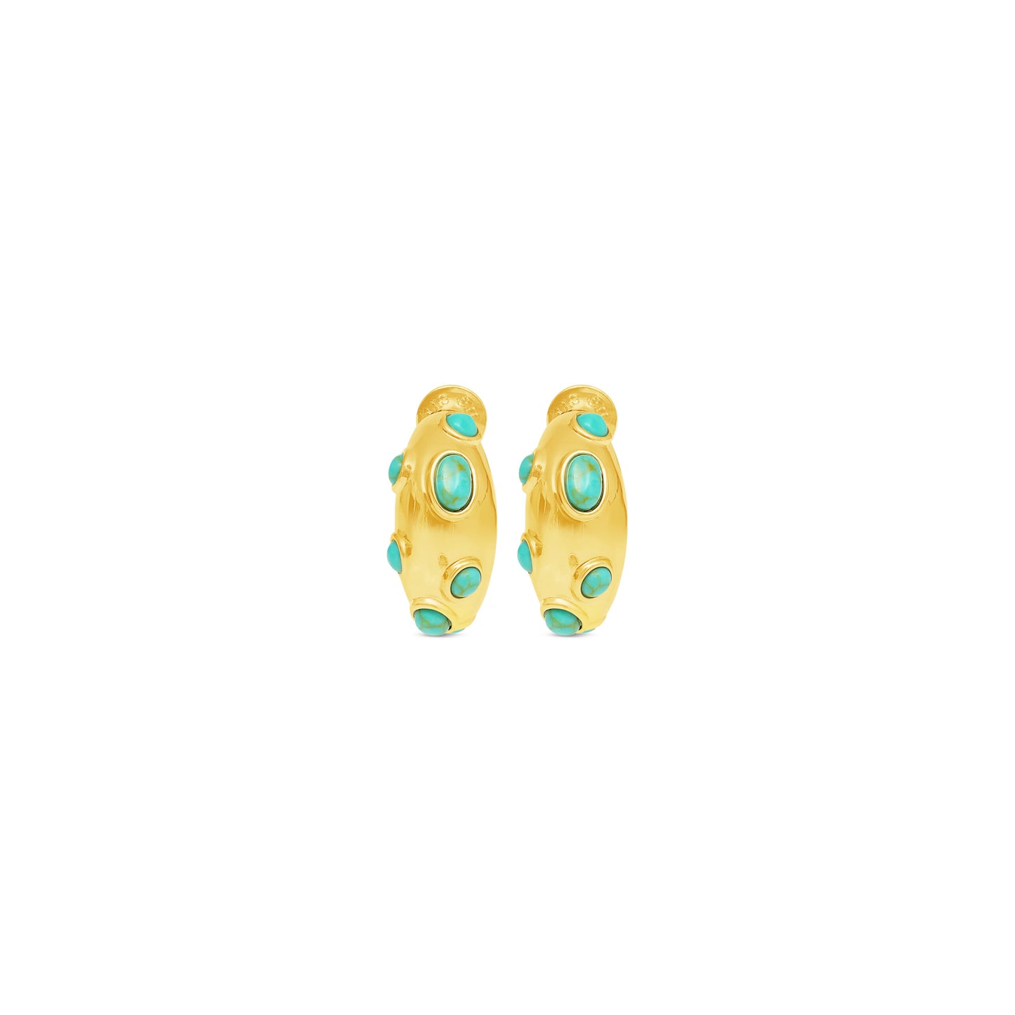 A Slice Of The Moon Hoops- Turquoise