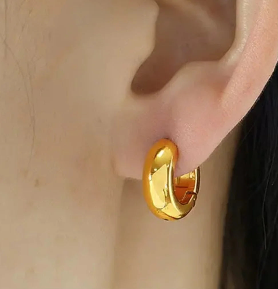 Small Chunky Hoops - Silver