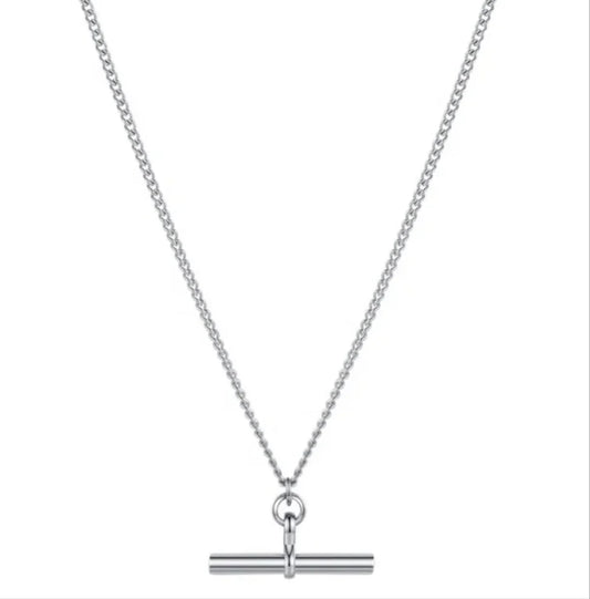 Classic T Bar Necklace - Silver