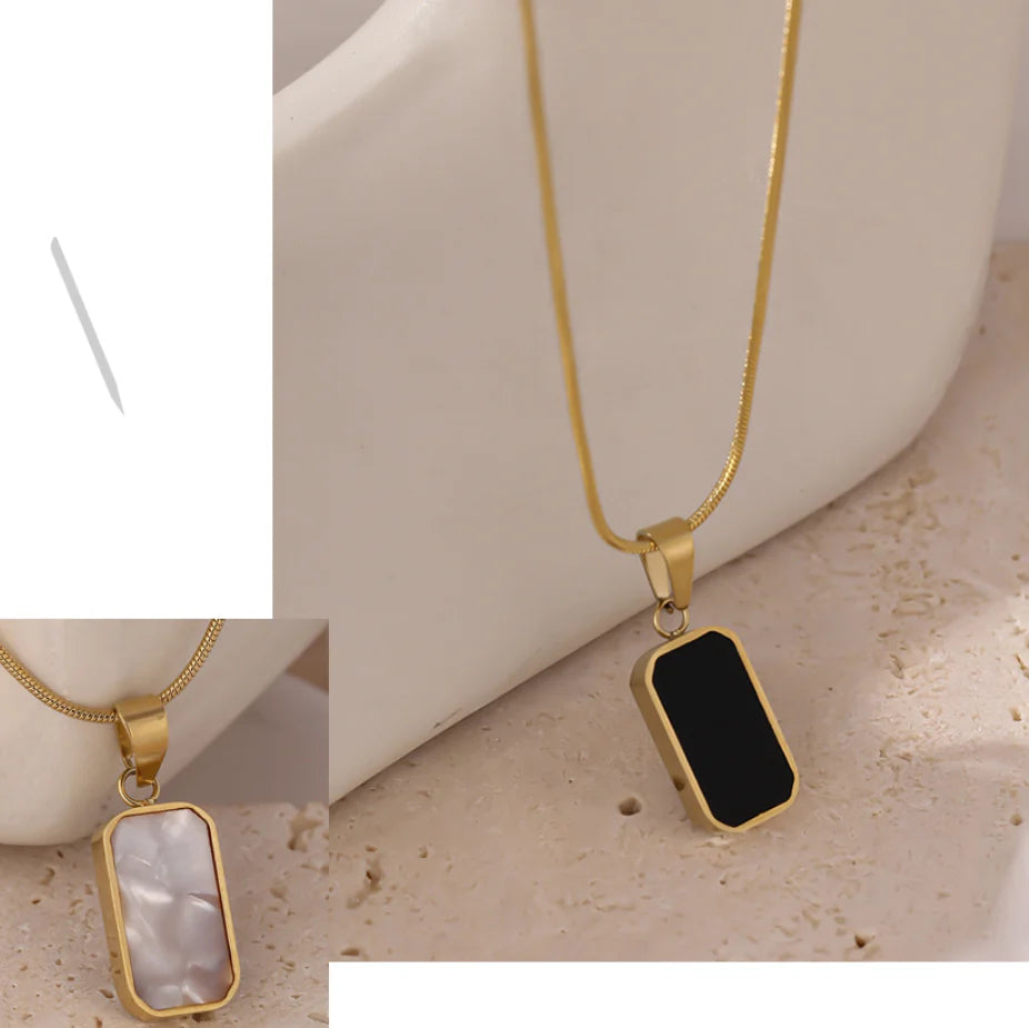 Reversible Pendant Gold Necklace