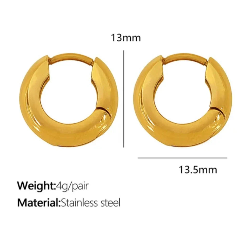 Small Chunky Hoops - Silver
