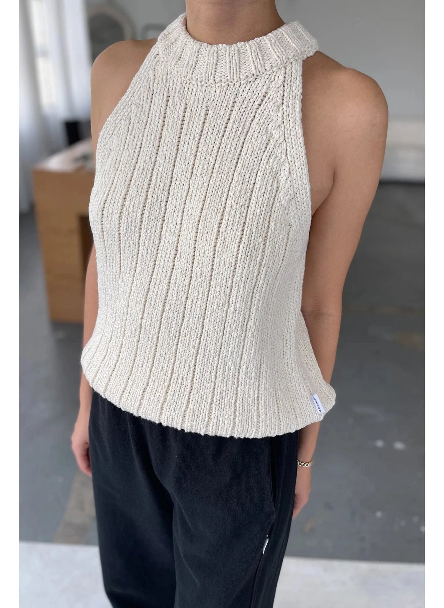 Claire Cotton Sweater Tank - Naturel