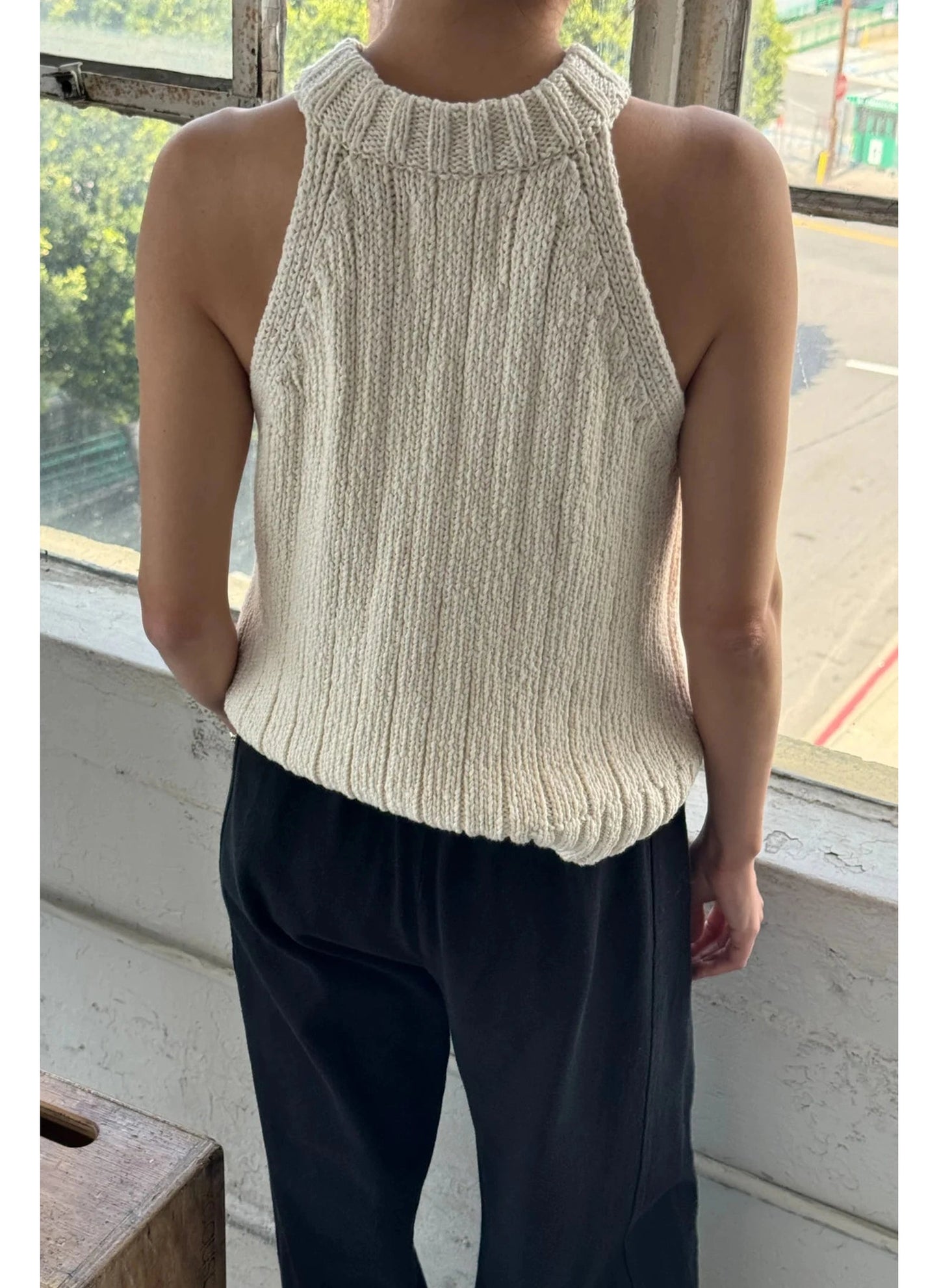 Claire Cotton Sweater Tank - Naturel