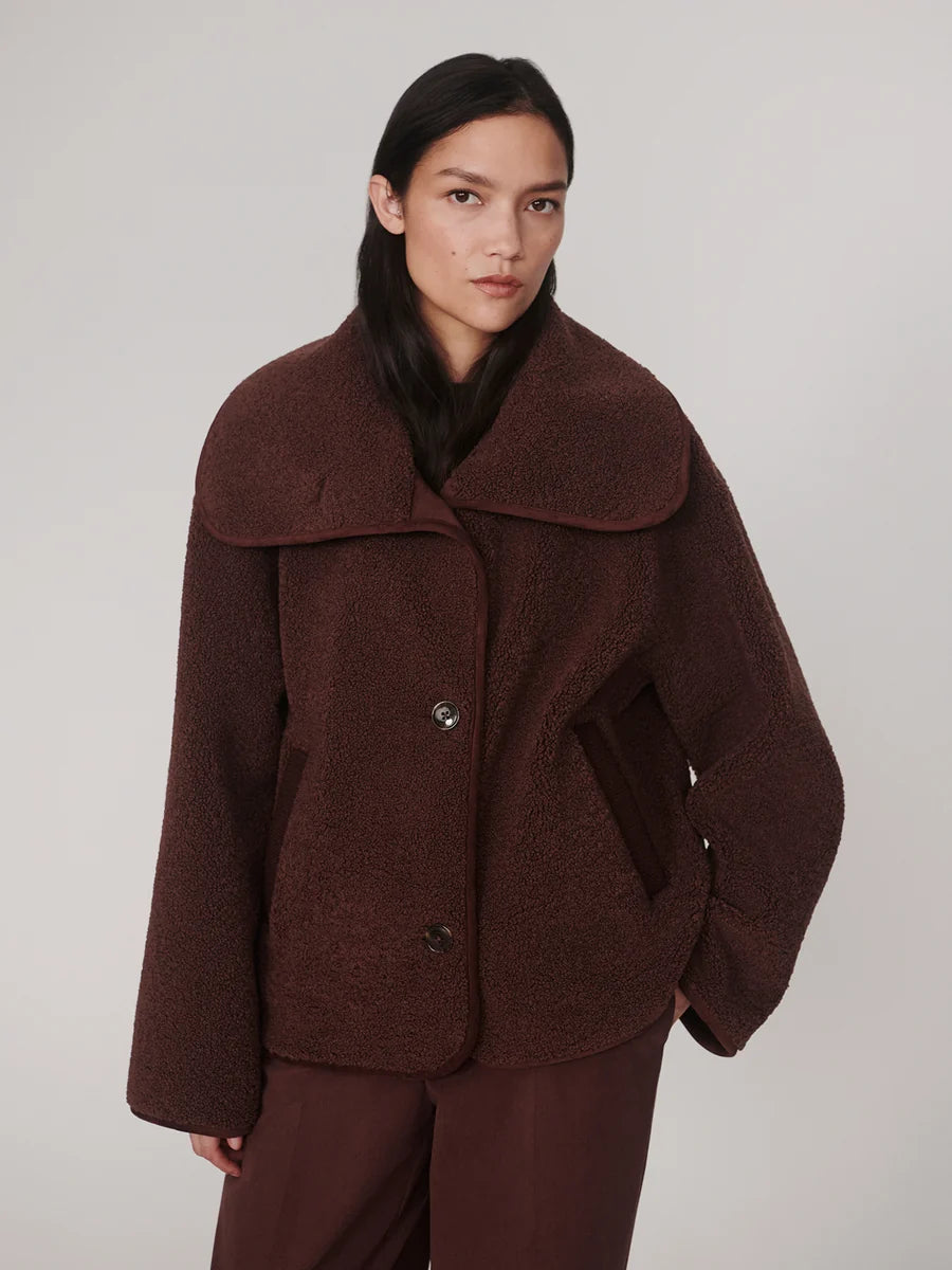Kellan Short Boxy Jacket - Mahogany