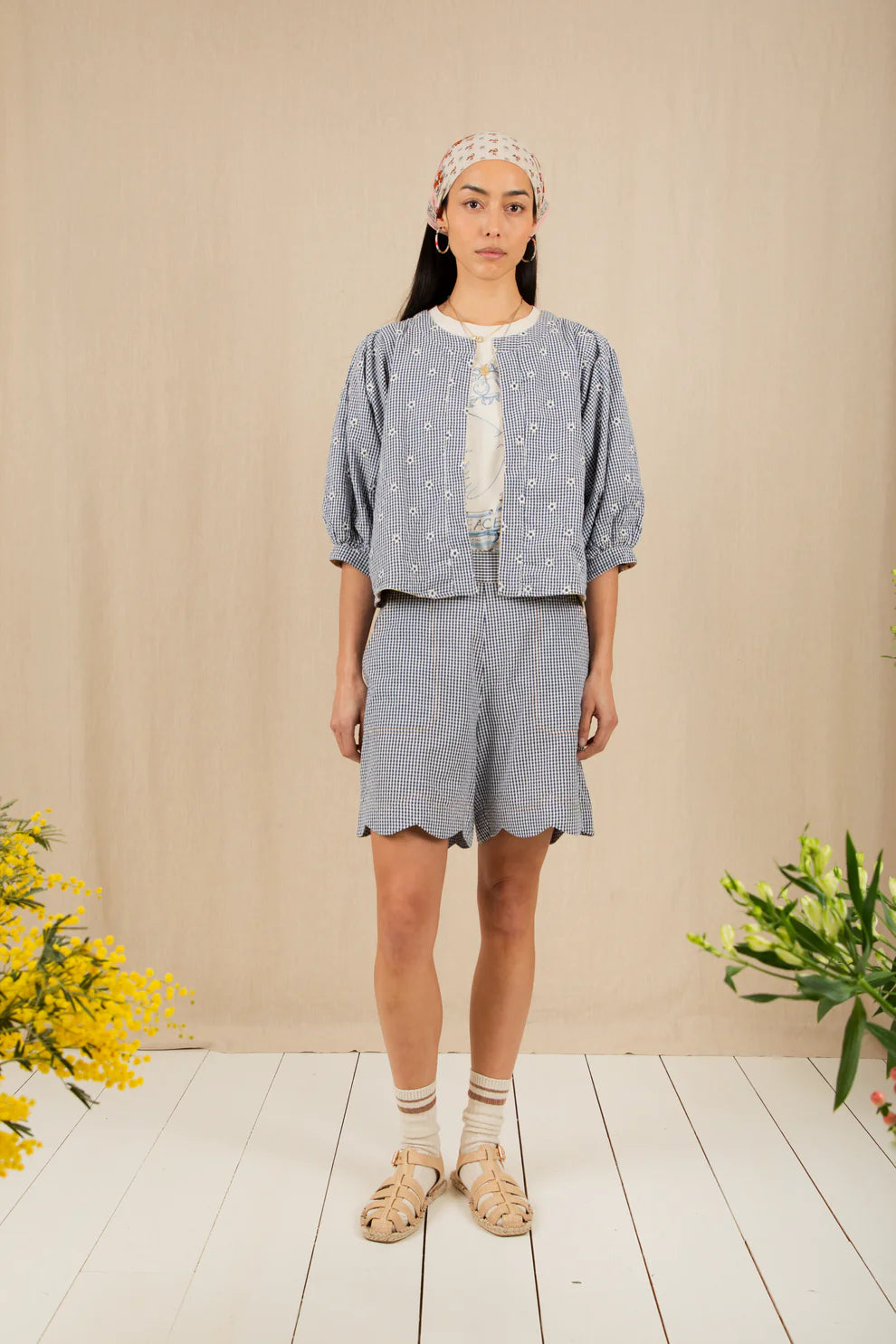 Mary Shorts - Navy Gingham