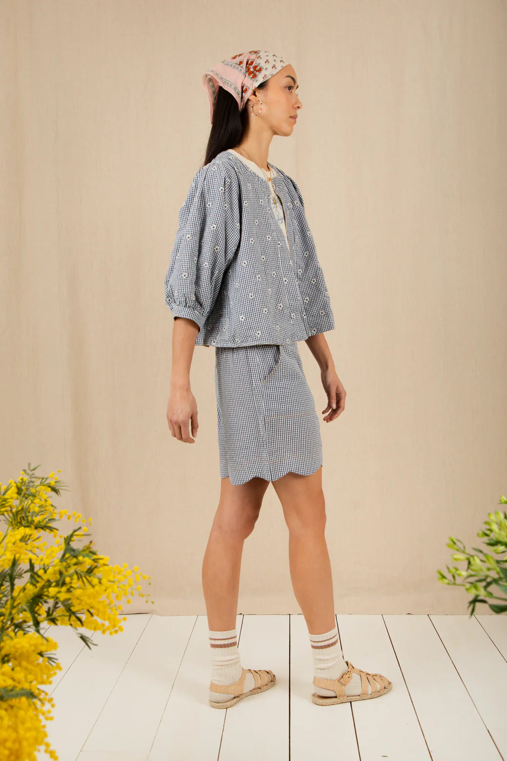 Mary Shorts - Navy Gingham