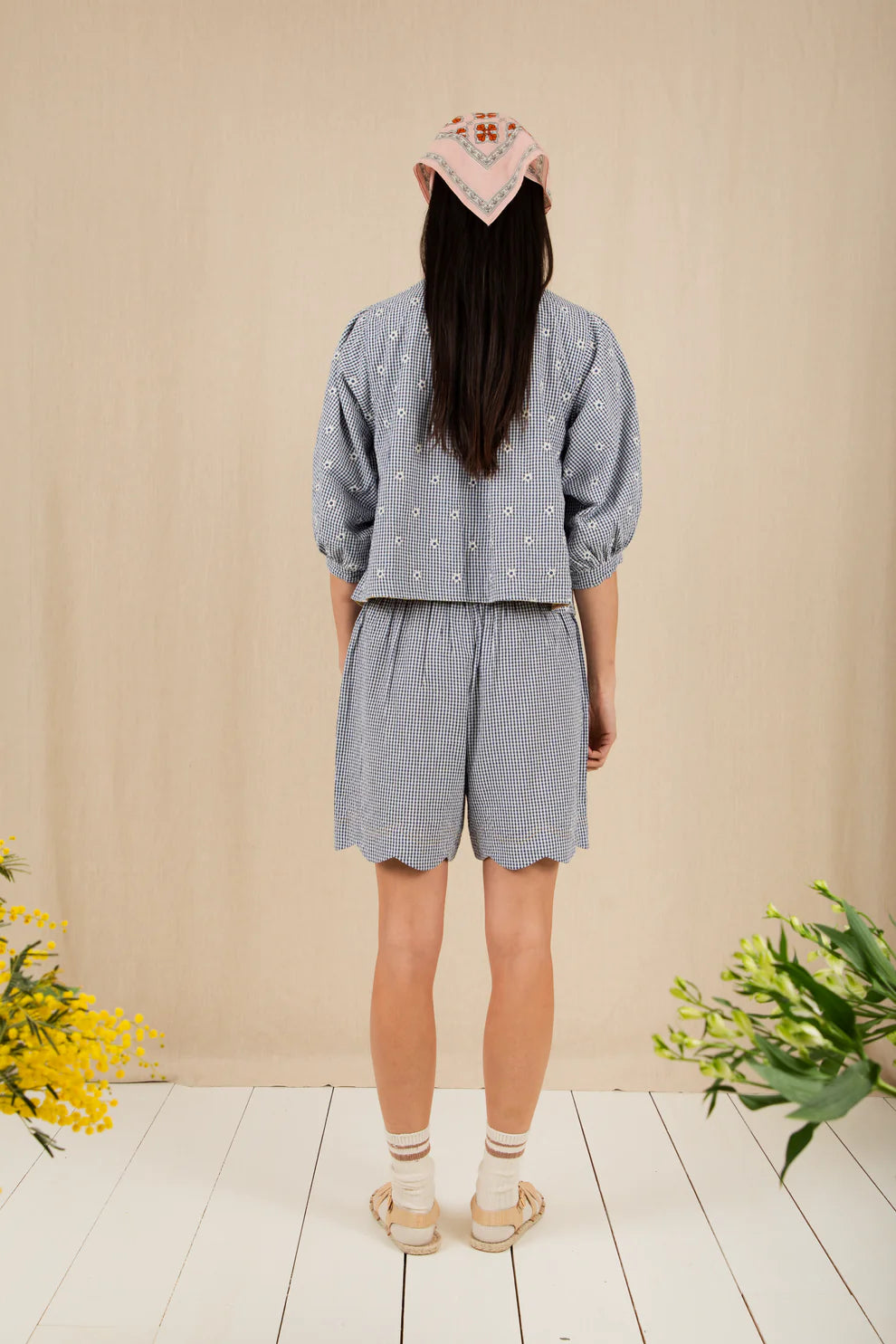 Mary Shorts - Navy Gingham