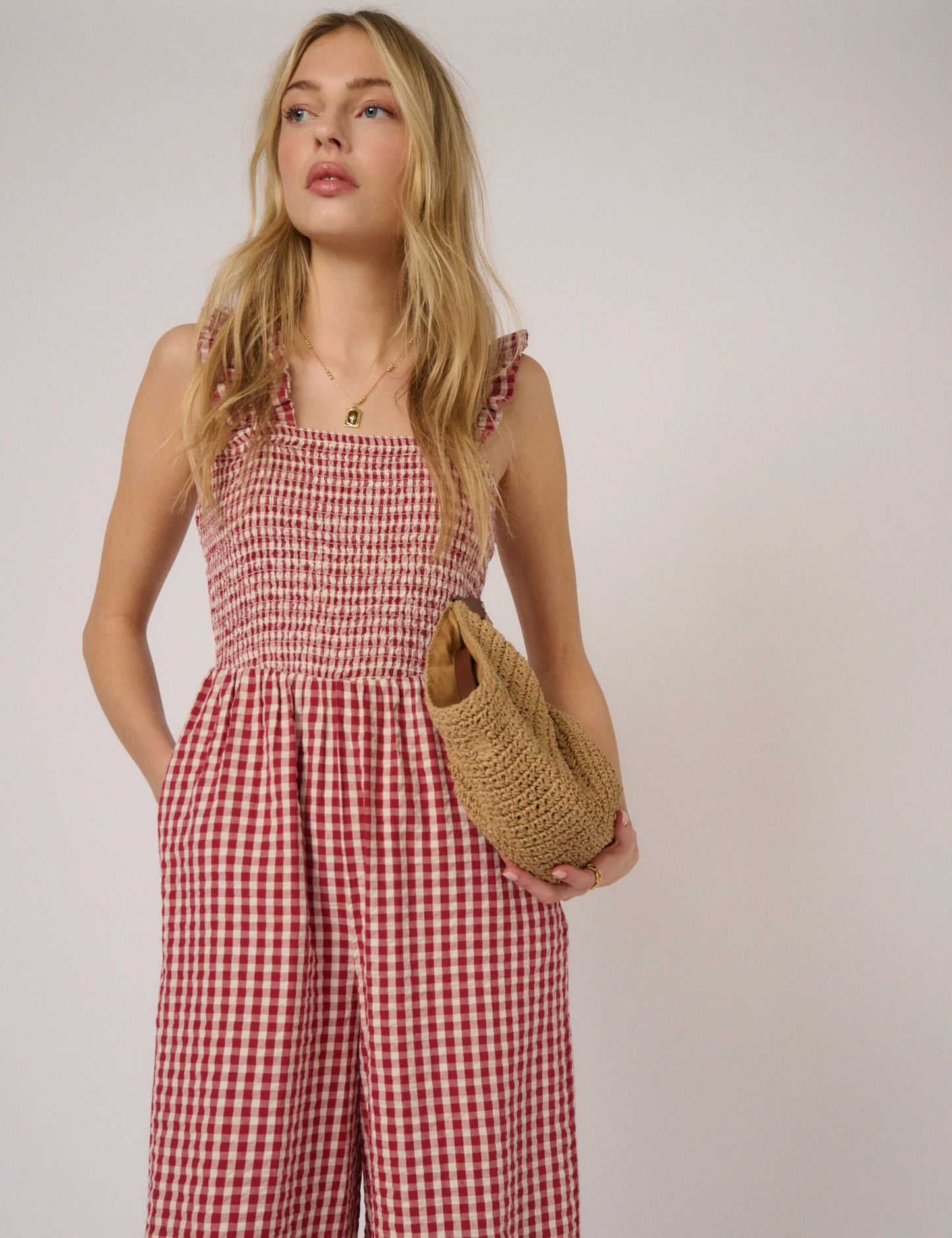 Red Gingham Maya Jumpsuit