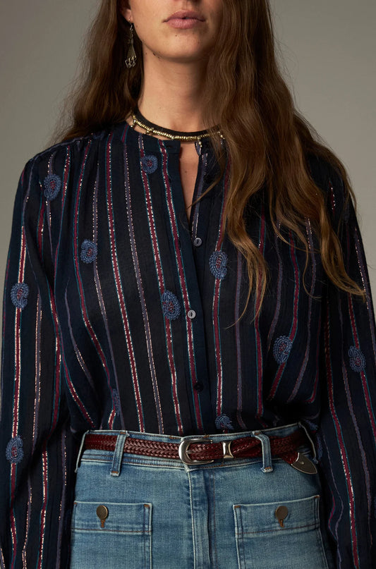 Mina Blouse Stripe Berry