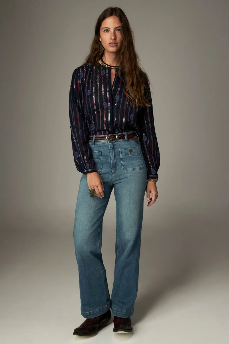Mina Blouse Stripe Berry