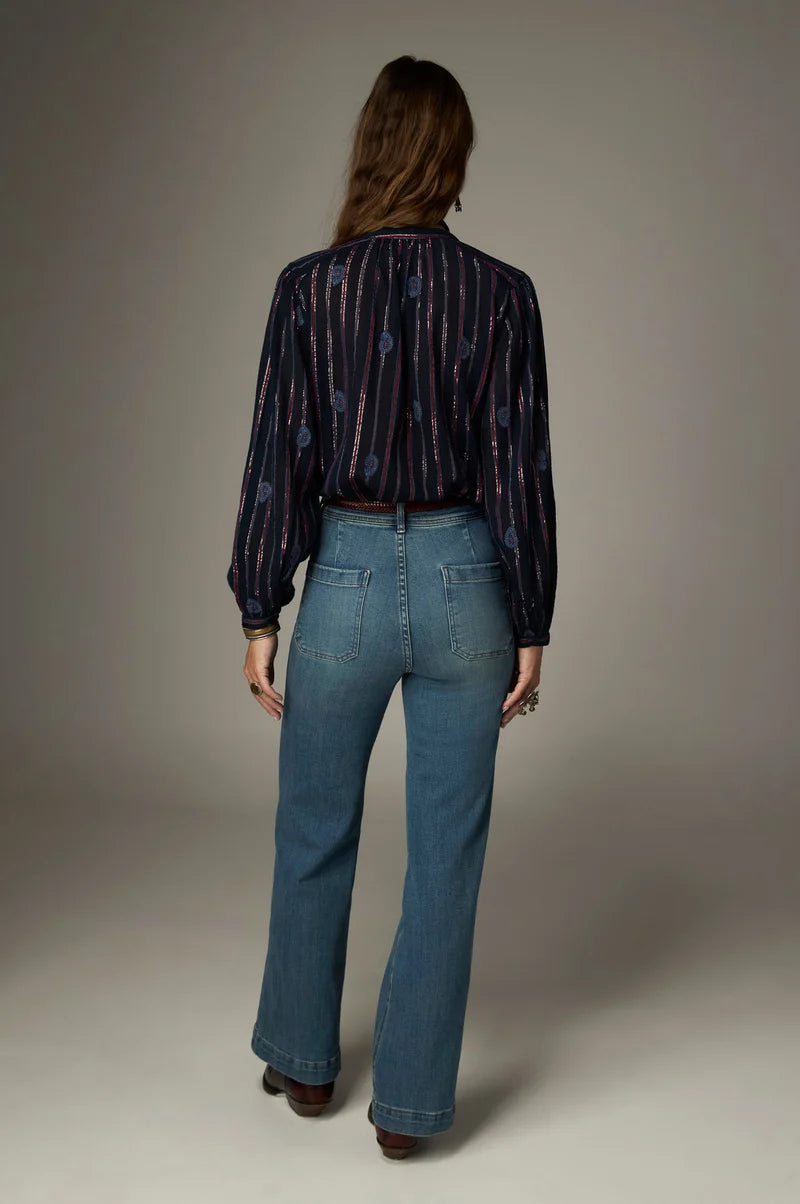 Mina Blouse Stripe Berry