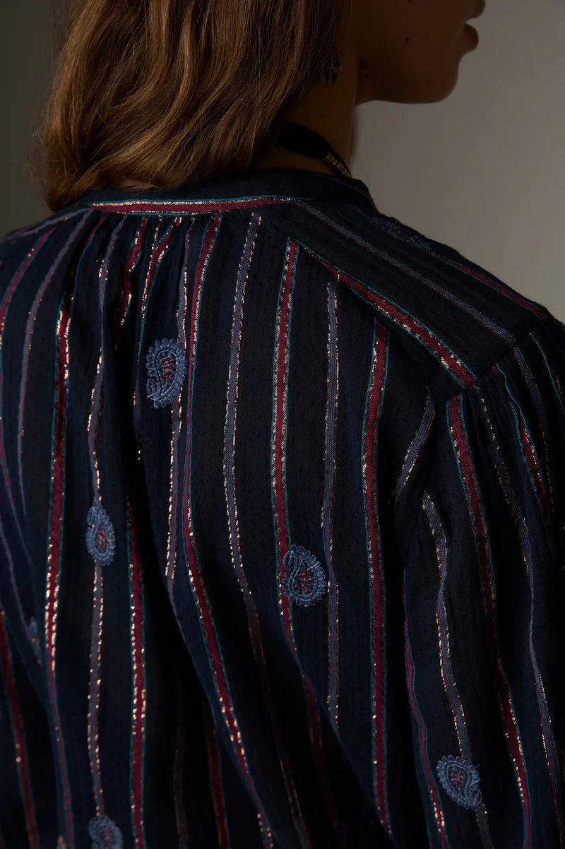 Mina Blouse Stripe Berry
