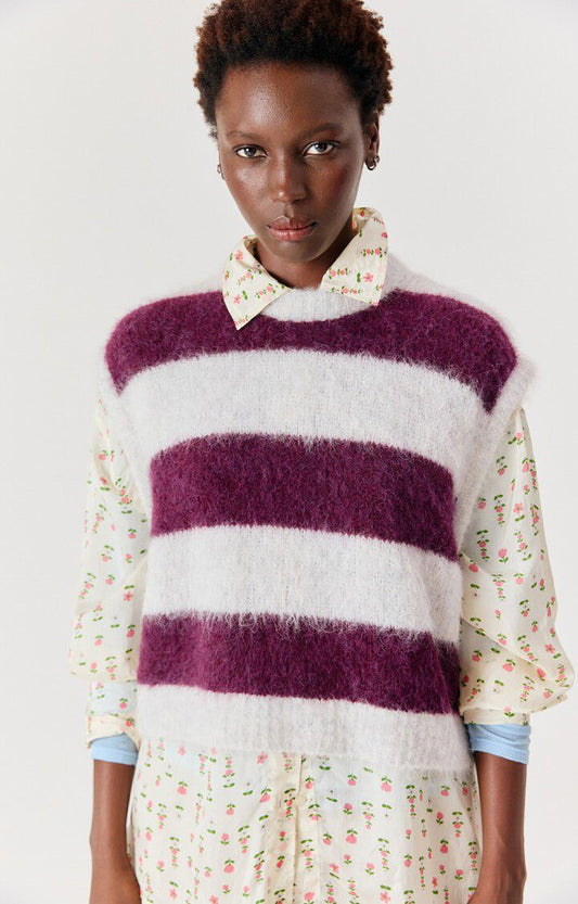 Niby Sweater - Cranberry Stripes