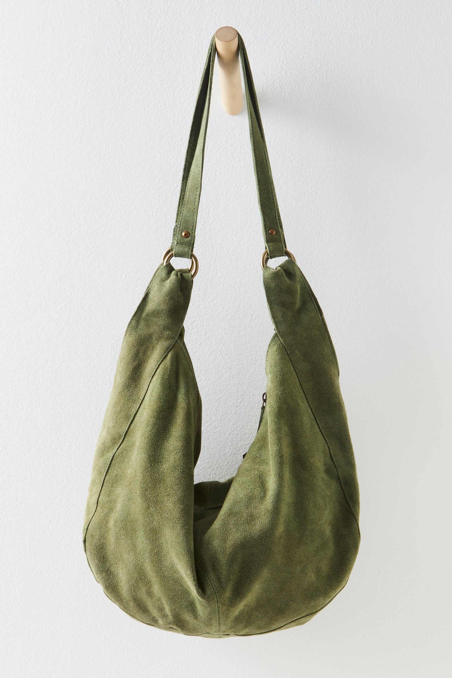 Roma Suede Tote Bag - Olive Green