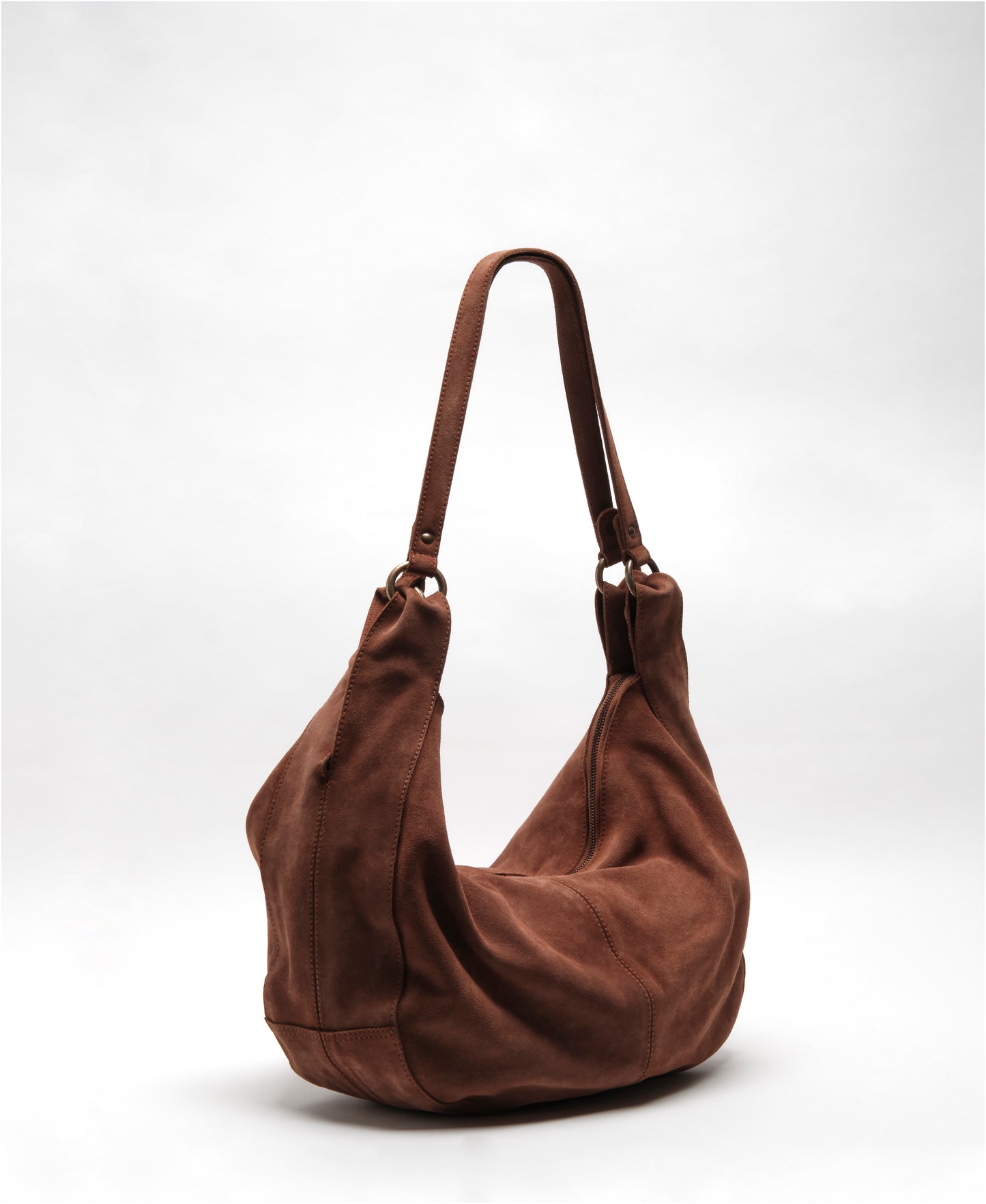 Roma Suede Tote Bag - Rust