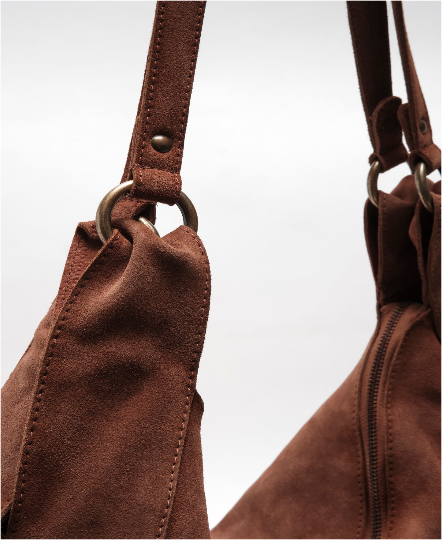 Roma Suede Tote Bag - Rust