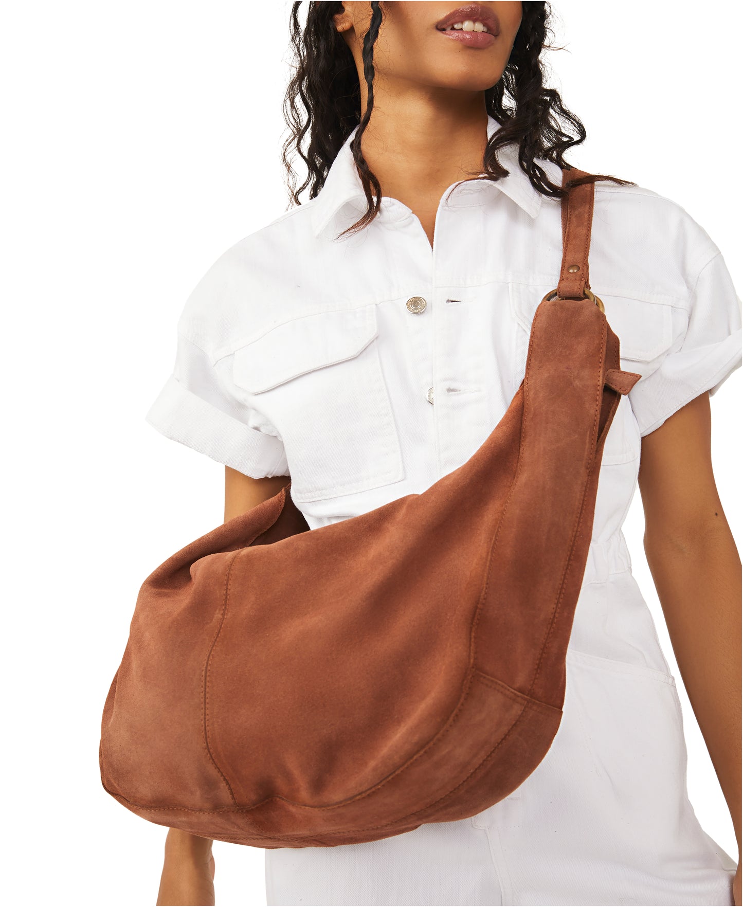 Roma Suede Tote Bag - Rust