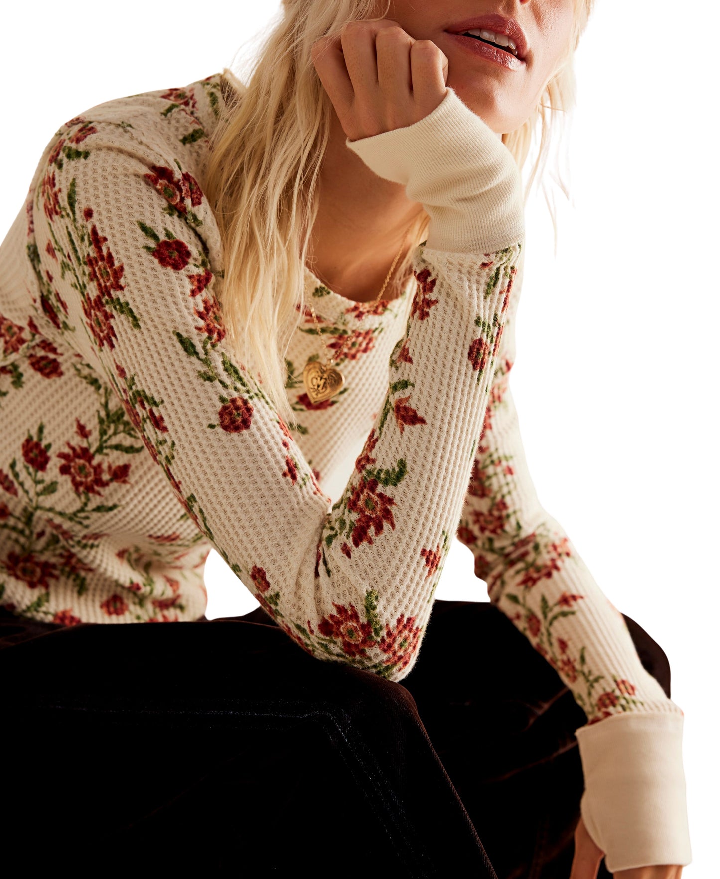 Pretty Little Thermal - Ivory Folk Vine