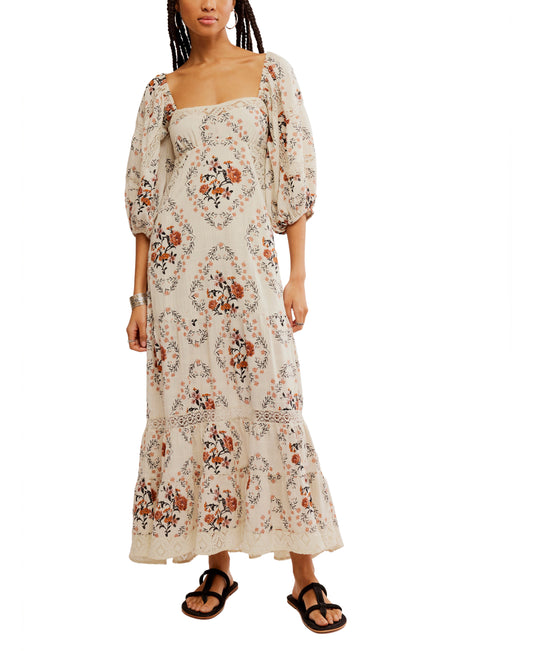 All The Attitude Maxi Dress - Printed Ivory