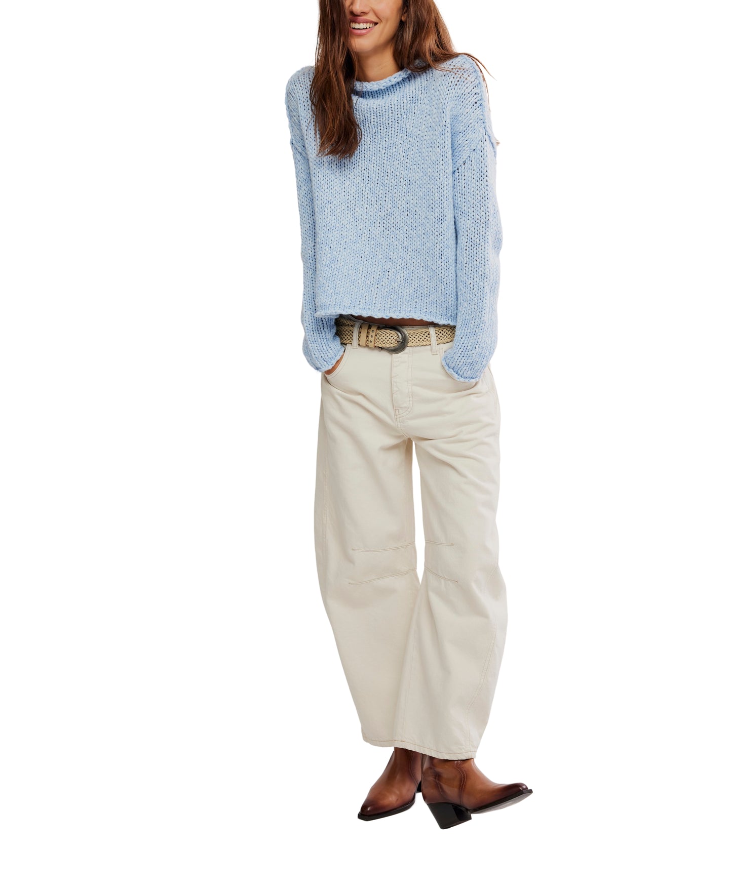 Opal Rollneck Knit Jumper - Blue