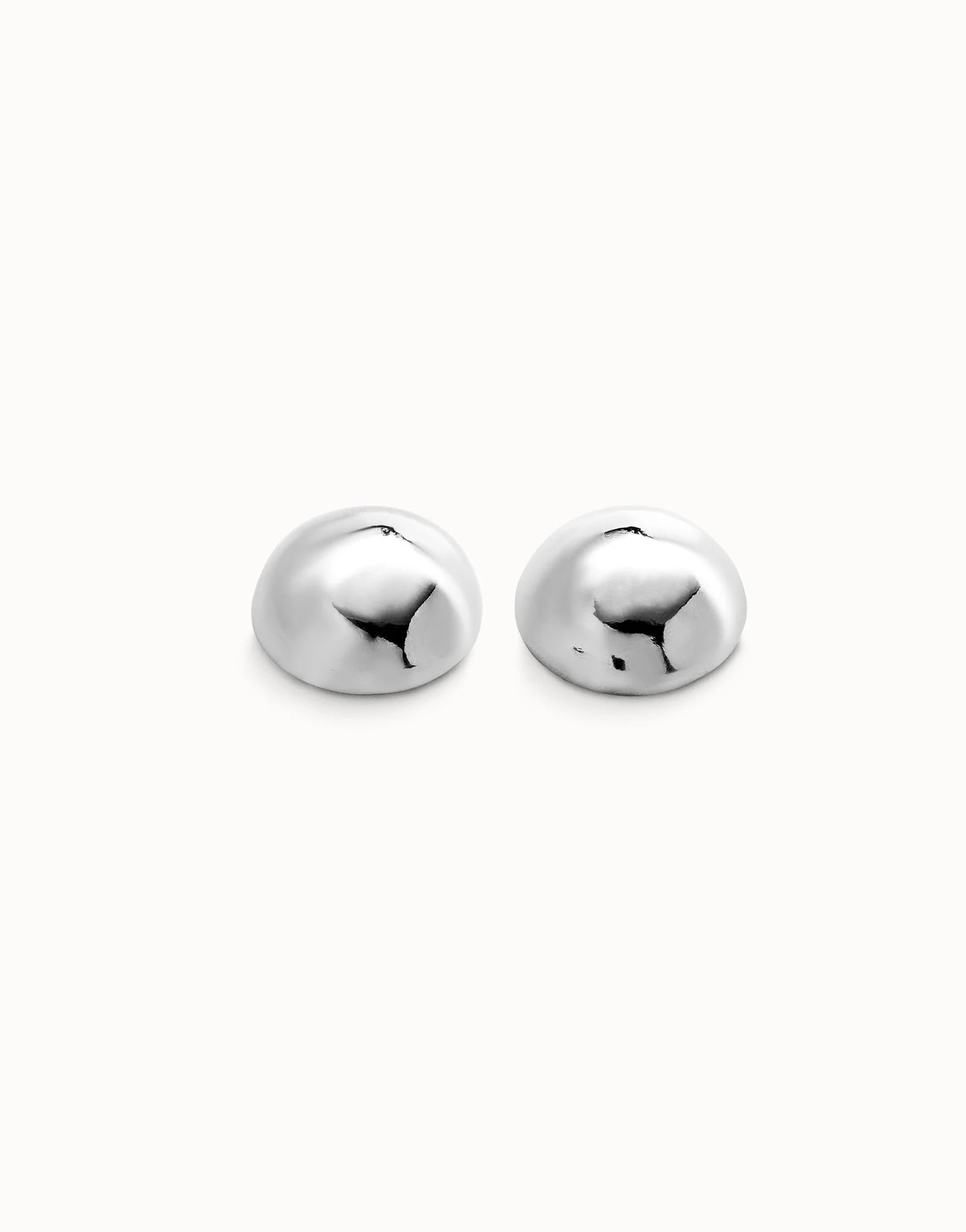 Bead Shaped Stud Earrings - Silver