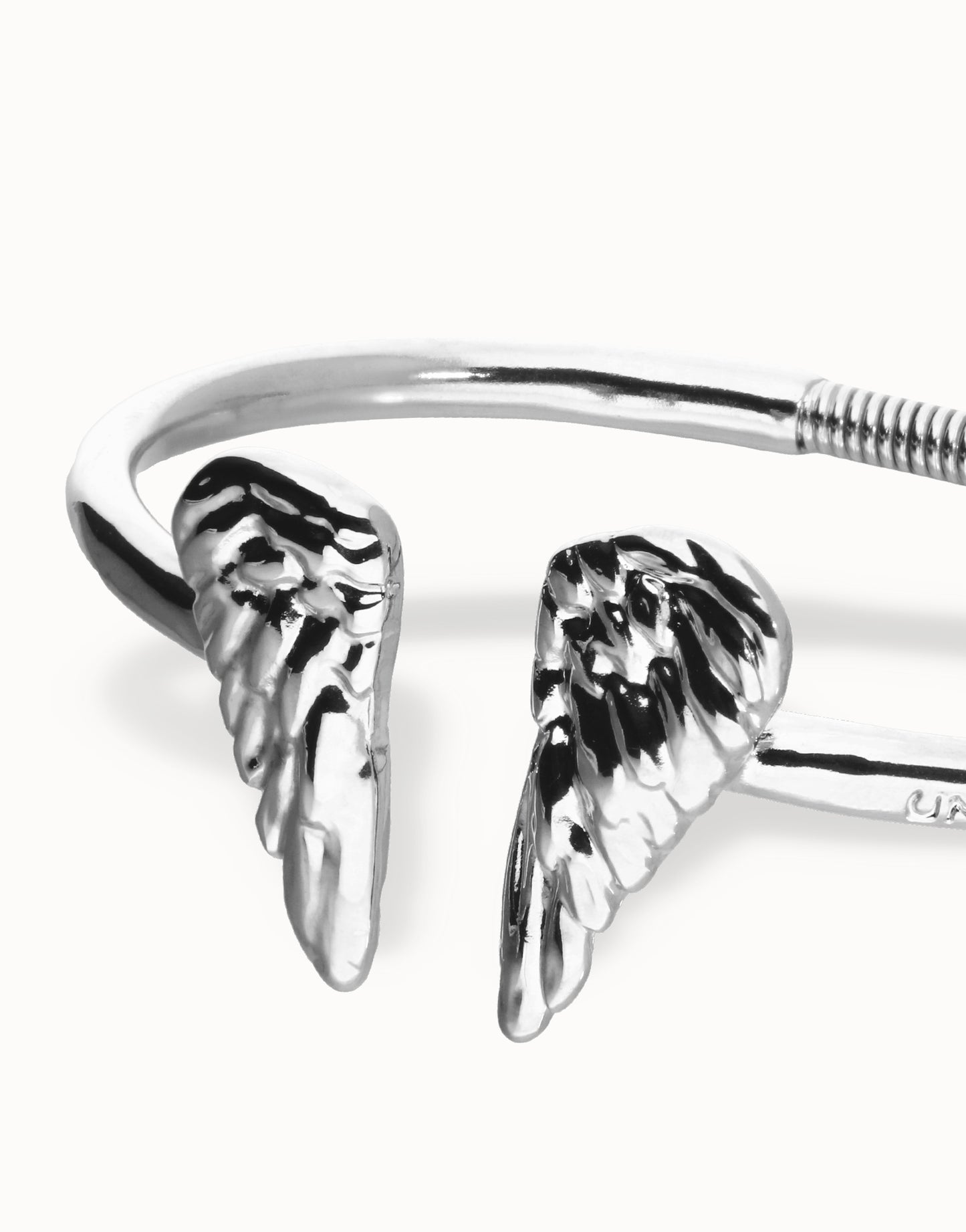 Cuff Bracelet With Wing Detail - Silver