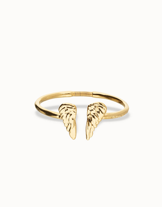 Cuff Bracelet With Wing Detail - Gold